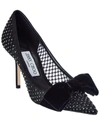 Jimmy Choo Love 100 Embellished Mesh Pumps In Black