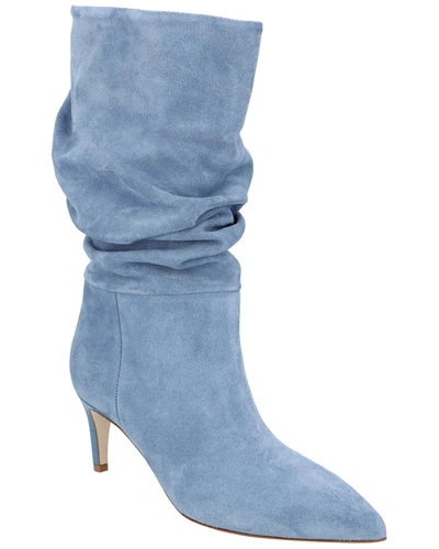Paris Texas Slouchy Leather Boot In Blue
