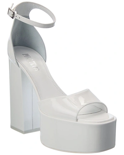 Paris Texas Tatiana Leather Platform Sandals In White