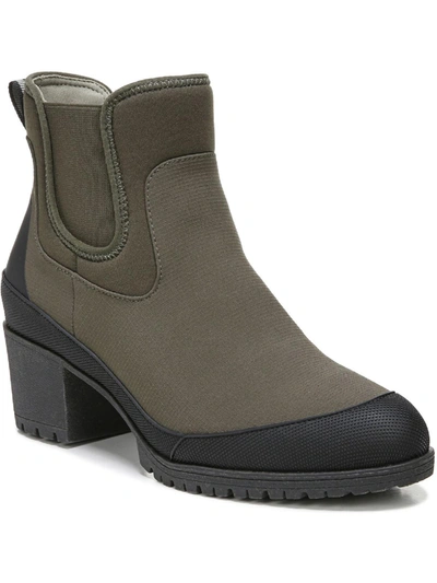 Dr. Scholl's Line Em Up Womens Pull On Almond Toe Chelsea Boots In Green