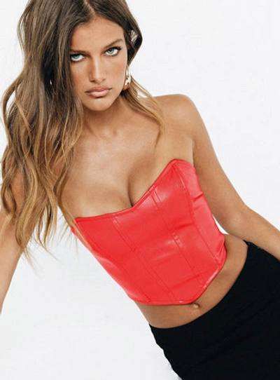 Princess Polly Jessica Pu Bustier In Red