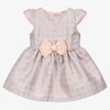 ANGEL'S FACE ANGEL'S FACE BABY GIRLS BLUE & PINK HOUNDSTOOTH DRESS