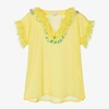 ANGEL'S FACE ANGEL'S FACE GIRLS YELLOW CHIFFON SEQUIN KAFTAN