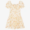 THE NEW SOCIETY GIRLS IVORY & PINK FLORAL DRESS
