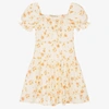 The New Society Fiorella Floral Cotton Dress In Ivory