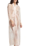 Rya Collection Darling Sheer Lace Robe In Blush