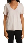 Ag Relaxed Cotton U-neck Tee In Vinte Pink