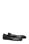 Tory Burch Georgia Square Toe Ballet Flat In Perfect Black