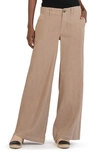 Shop Kut From The Kloth Meg High Waist Wide Leg Linen Blend Pants In Khaki