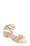 Journee Collection Tulsi Pearly Beaded Sandal In Tan