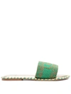 De Siena Lake Como Flat Sandals In Green