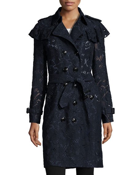 burberry trench coat navy blue