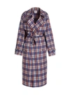 Vetements Check-print Double-breasted Coat In Multicolor