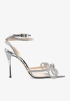 MACH & MACH 120 CRYSTAL EMBELLISHED DOUBLE-BOW PUMPS,R21-2190CLEAR