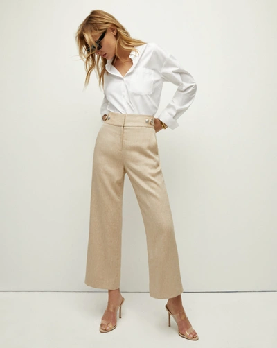Veronica Beard Heron Pleated Wide Leg Pants In Brown