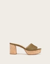 Veronica Beard Daliplatlow Suede Mule Sandals In Green