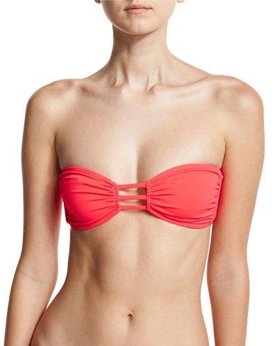 Milly Lanai Italian Solid Bandeau Swim Top, Pink