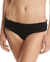 Tory Burch Smocked Costa Hipster Swim Bikini Bottom In Black