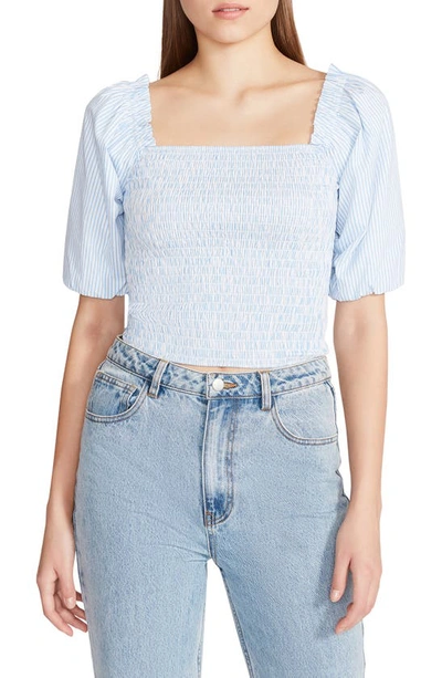 Steve Madden Susana Square Neck Top In Blue