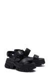 Timberland Adley Way Platform Sandal In Black Full Grain