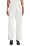 ACNE STUDIOS PERNILLE LINEN BLEND TWILL STRAIGHT LEG TROUSERS