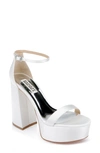 Badgley Mischka Party Ankle Strap Platform Sandal In Soft White