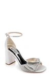 Badgley Mischka Poppy Ankle Strap Sandal In Soft White