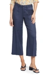 NYDJ LINEN BLEND CROP WIDE LEG PANTS