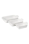 Le Creuset The Heritage Set Of 3 Rectangular Baking Dishes In White