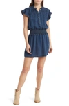 Rails Amina Vintage Wash Smocked Minidress In Dark Vintage