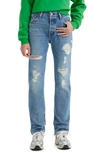 LEVI'S LEVI'S 501® RIPPED HIGH WAIST STRAIGHT LEG JEANS