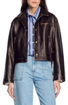 SANDRO JUDE LAMBSKIN LEATHER JACKET