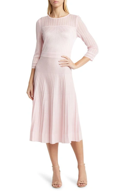 MISOOK MISOOK GEOMETRIC PLEATED LONG SLEEVE DRESS