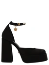 Versace Women's Medusa Aevitas Satin Crystal-embellished Platform Pumps In Black