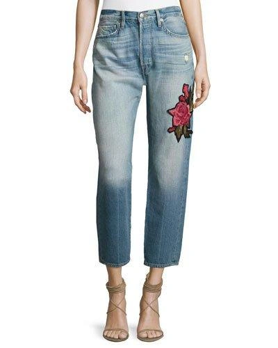 Frame Le Original Patch Jeans, Rose Lake In Blue