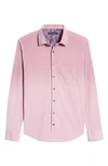 Stone Rose Long Sleeve Stretch Button-down Shirt In Blush