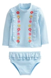 MINI BODEN EMBROIDERED LONG SLEEVE TWO-PIECE SWIMSUIT