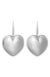Tory Burch Heart Locket Earrings In Antique Pewter