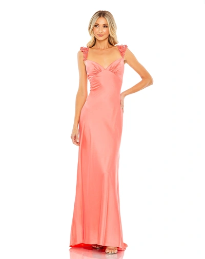 Mac Duggal Embellished Empire Waist Column Gown In Pink