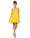 MAC DUGGAL RUFFLE V-NECK CRISS-CROSS MINI DRESS - FINAL SALE