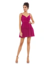 Mac Duggal Spaghetti Strap Faux Wrap Dress In Fuchsia
