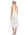 Mac Duggal Sleeveless Tea Length Dress In White