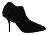 Dolce & Gabbana Black Stiletto Heels Mid Calf Boots In Black