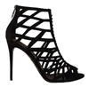Dolce & Gabbana Black Suede Stiletto Heels Bette Sandals In Black