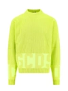 Gcds Cotton Sweater With Embroidered Logo In Green