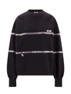 Gcds Cotton Sweatshirt With Frontal Logo Patch In Black