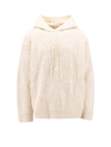 Nanushka Monogram Hooded Wool Blend Knit Sweater In Beige