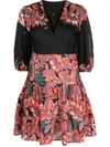 Pinko Floral-print Cotton Minidress In <p>