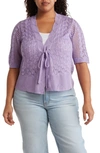 By Design Faith Crochet Cardigan In Viola
