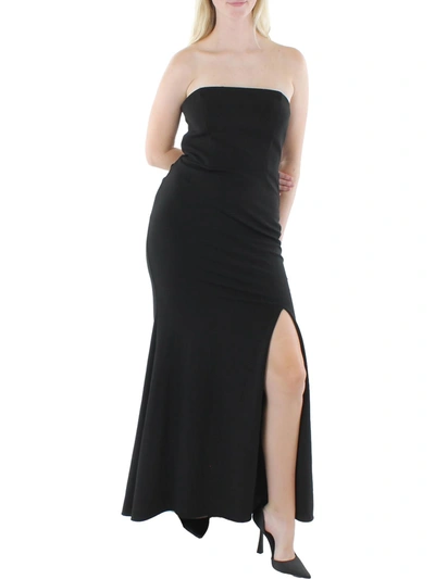 Xscape Womens Embellished Slit Evening Dress In Black
